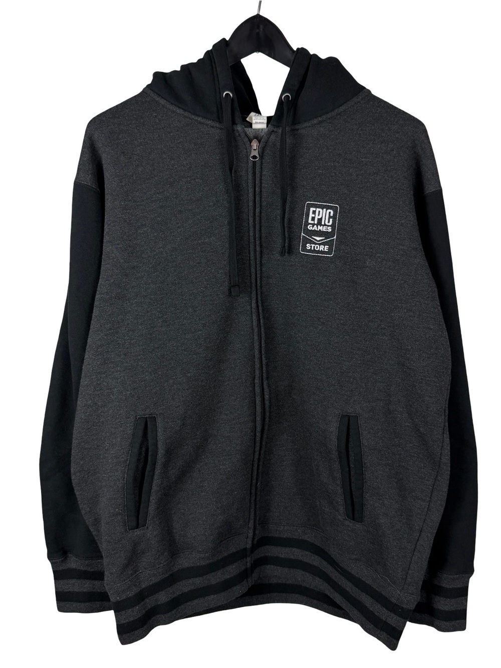 Mens Independent Epic Games Store Employee Grey Full Zip Promo Hoodie Size L